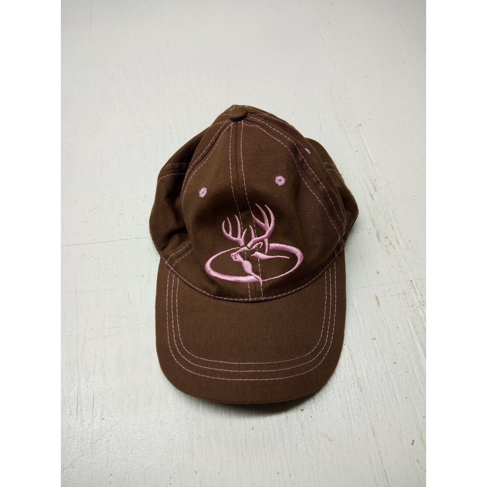 Primos Buck Hunting Brown Pink Logo Deer Strapback Adjustable Hat Cap